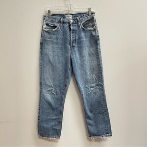 AGOLDE RILEY LIGHT WASH DENIM JEANS W BUTTON FLY SZ 27